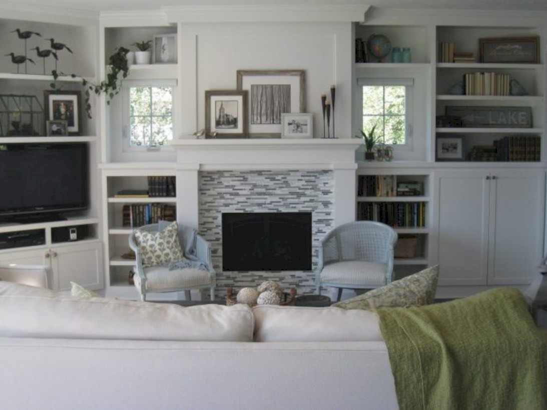 Diy wall shelves ideas for living room decoration 17