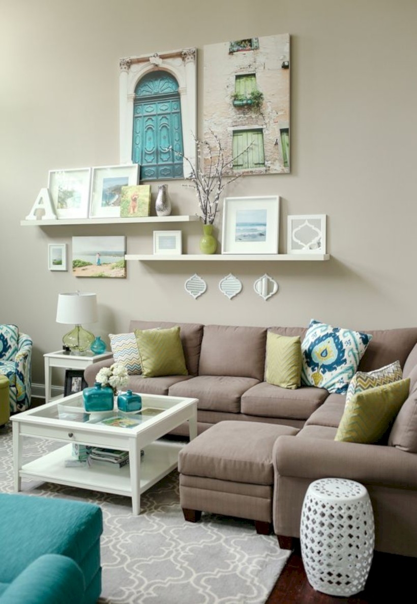 Diy wall shelves ideas for living room decoration 20