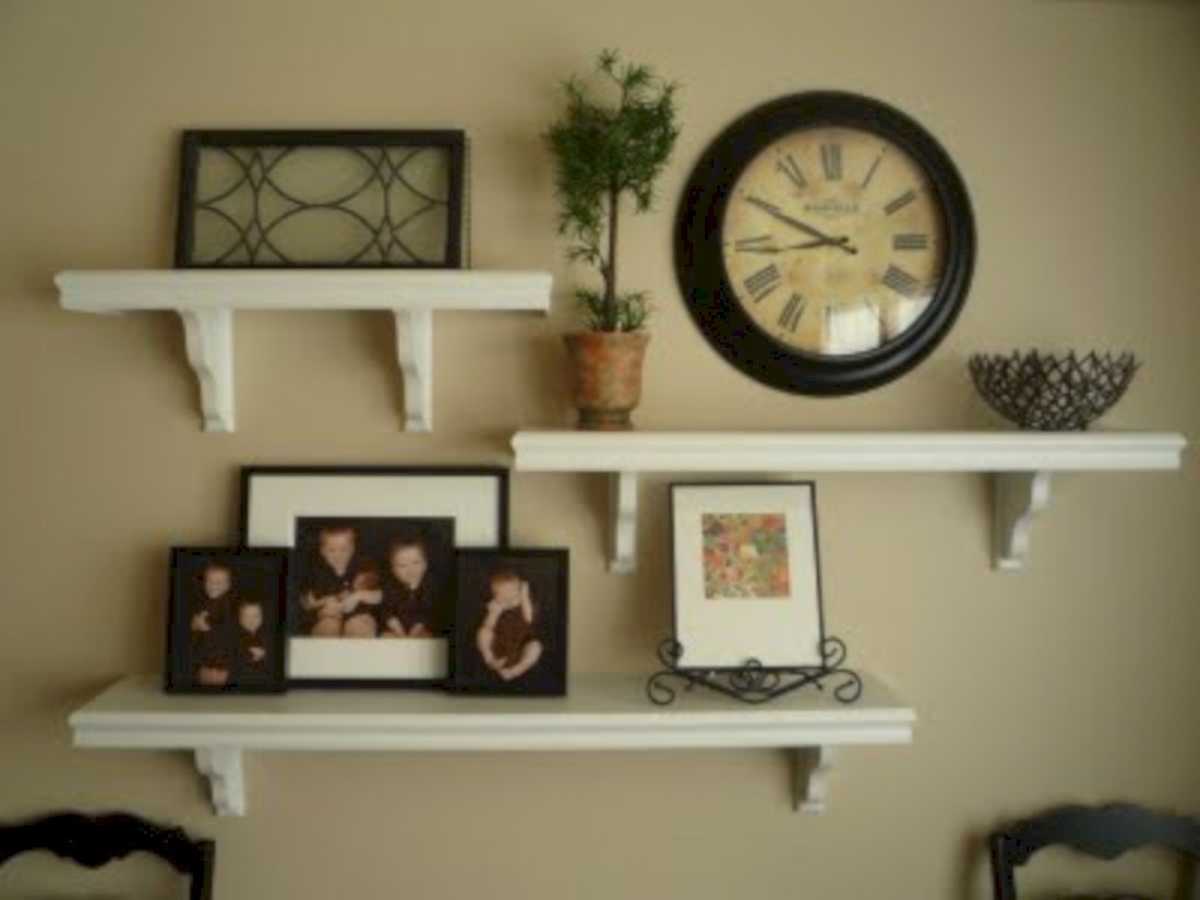 Diy wall shelves ideas for living room decoration 43