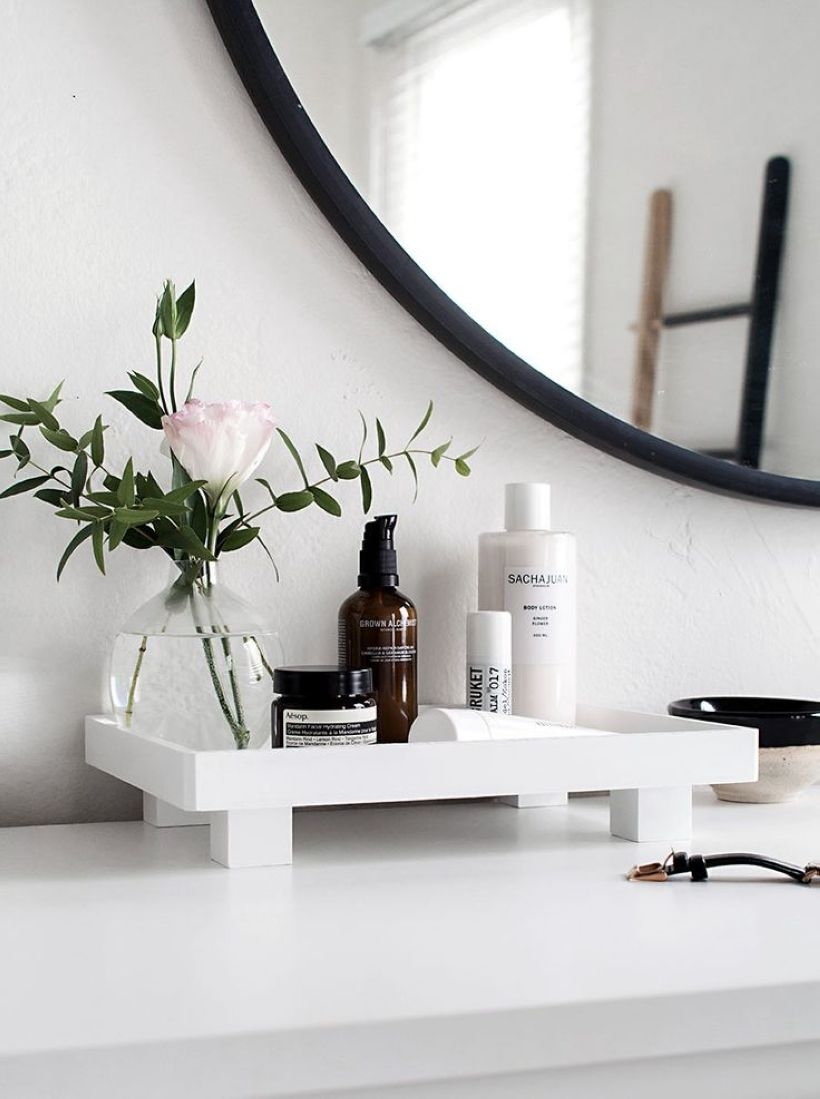 Easy diy footed vanity tray 08