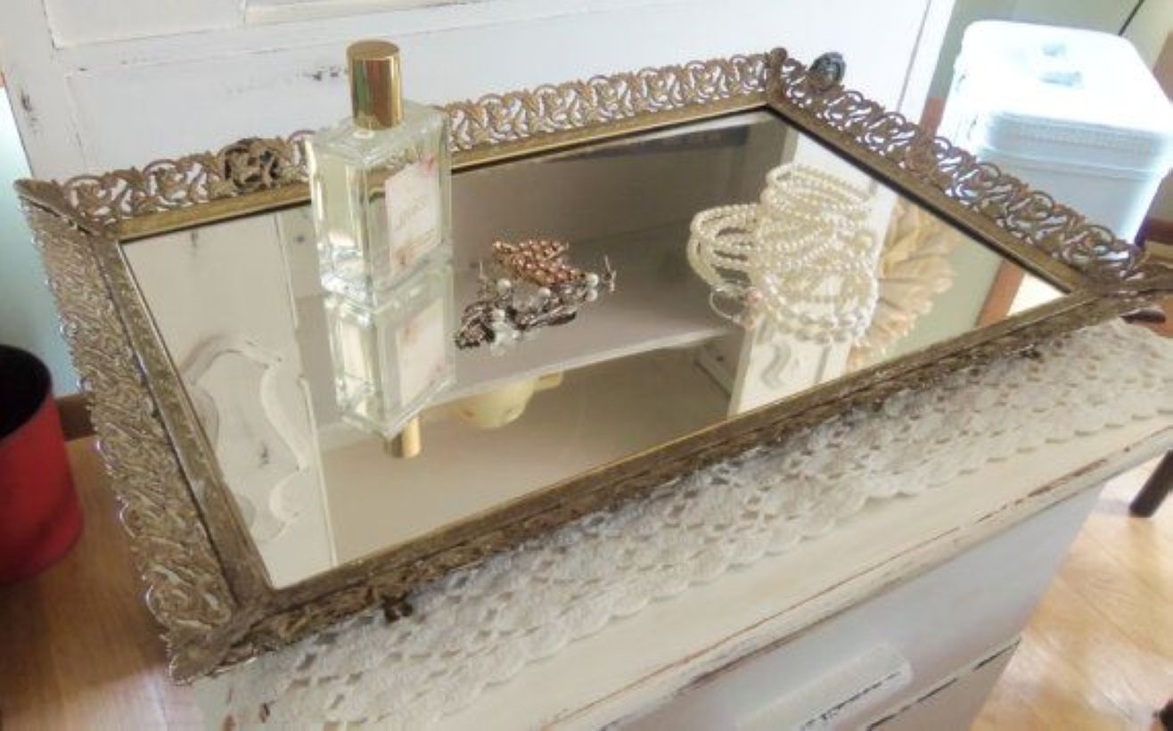 Easy diy footed vanity tray 15