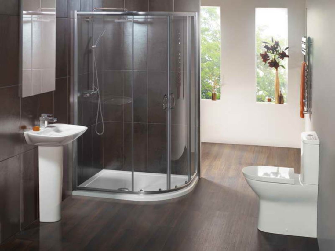Half wall shower for your small bathroom design ideas 19
