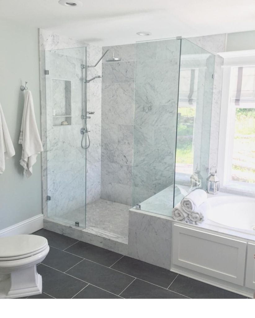 Half wall shower for your small bathroom design ideas 20