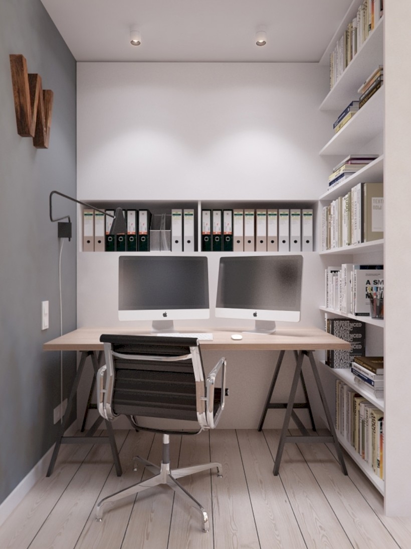Neat and clean minimalist workspace design ideas for your home 19