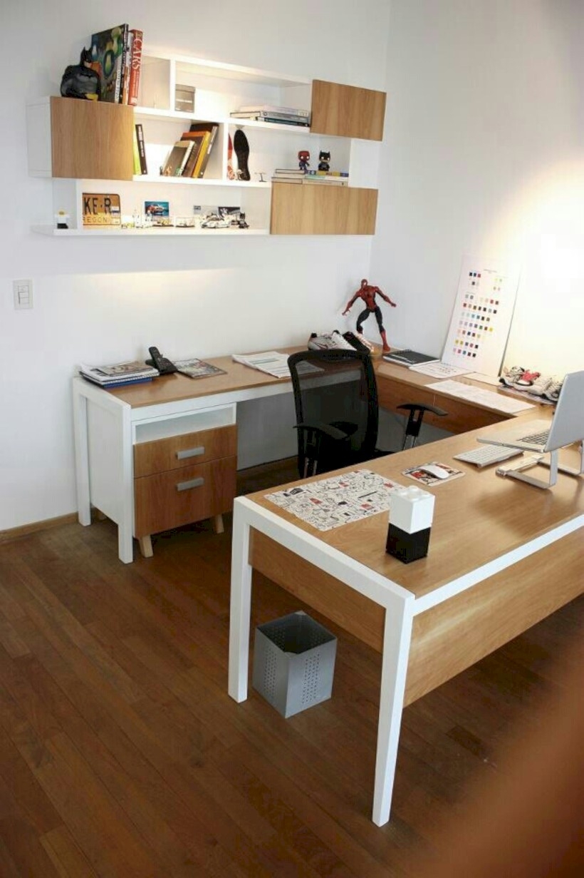 Neat and clean minimalist workspace design ideas for your home 32