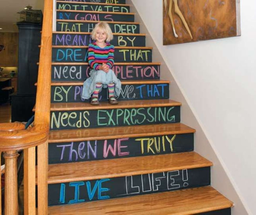 Painted staircase ideas which make your stairs look new 11