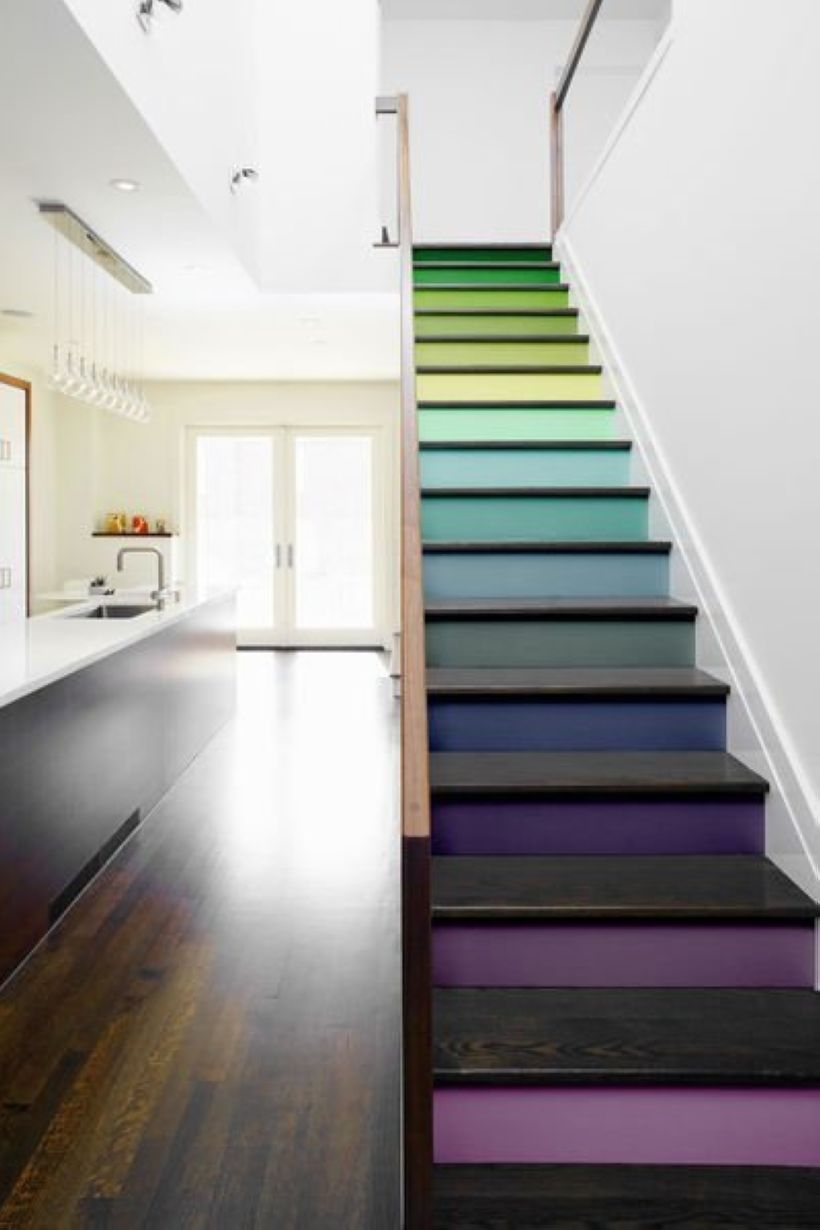Painted staircase ideas which make your stairs look new 14