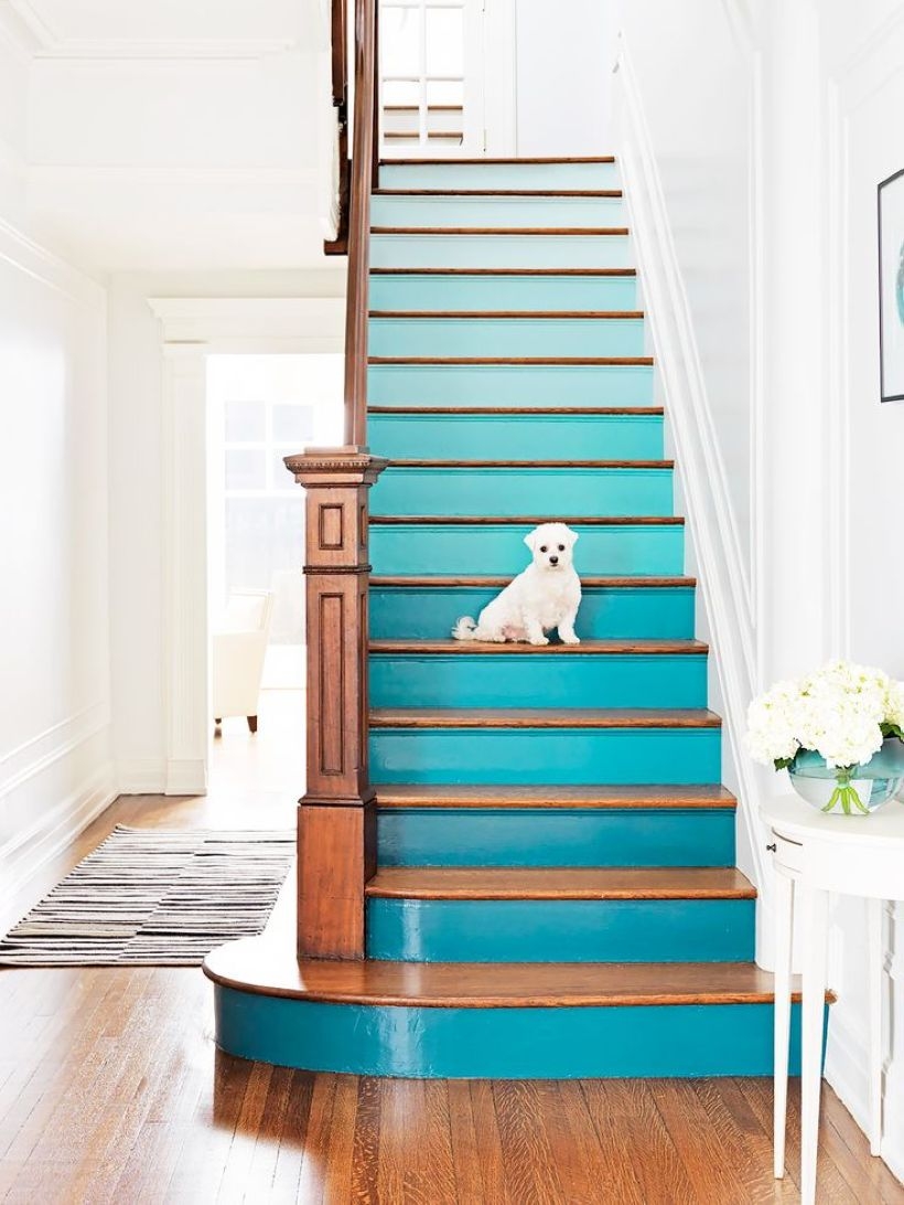 Painted staircase ideas which make your stairs look new 16