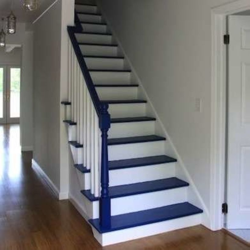 Painted staircase ideas which make your stairs look new 17