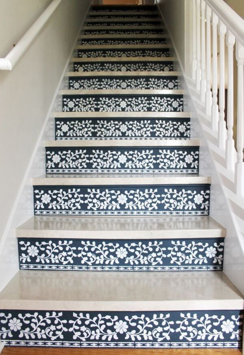 Painted staircase ideas which make your stairs look new 21