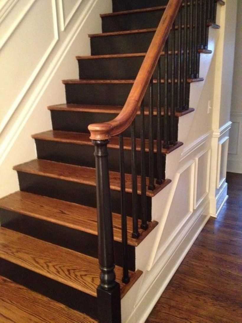 Painted staircase ideas which make your stairs look new 33