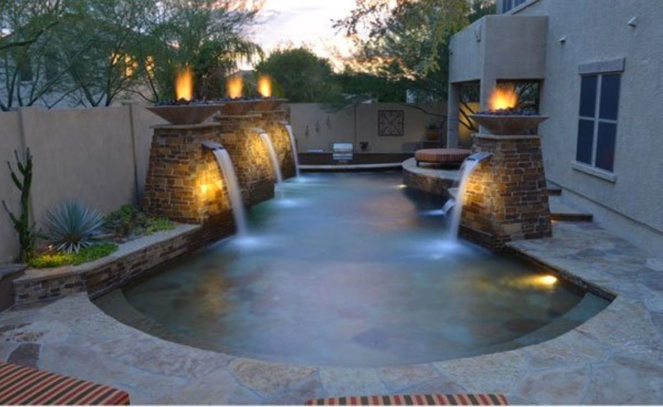 Pool waterfalls ideas for your outdoor space 03