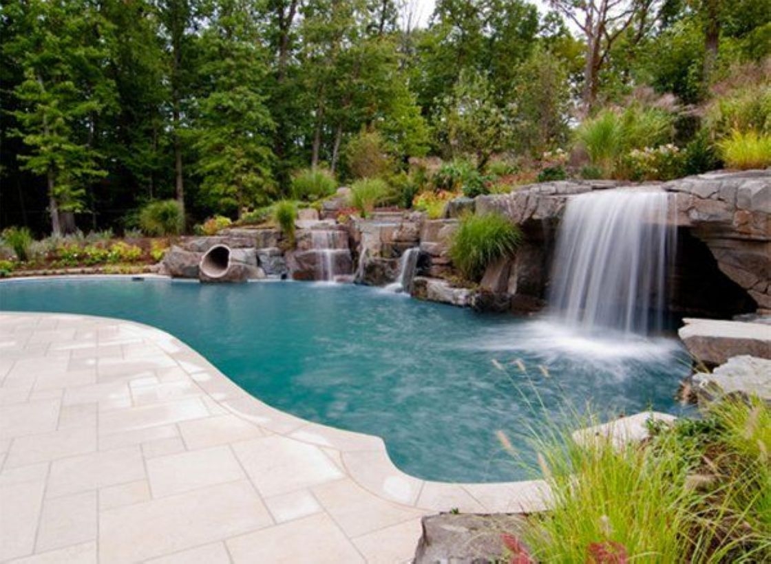 Pool waterfalls ideas for your outdoor space 05