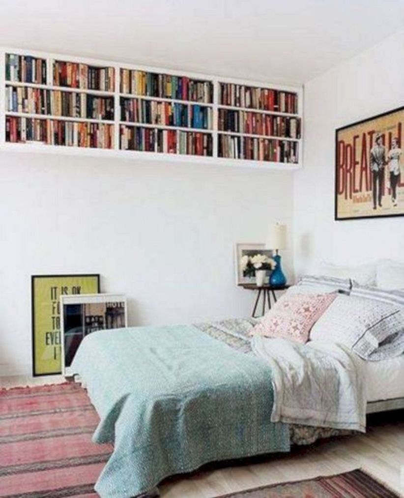 Stunning bookshelves ideas for bedroom decoration 12