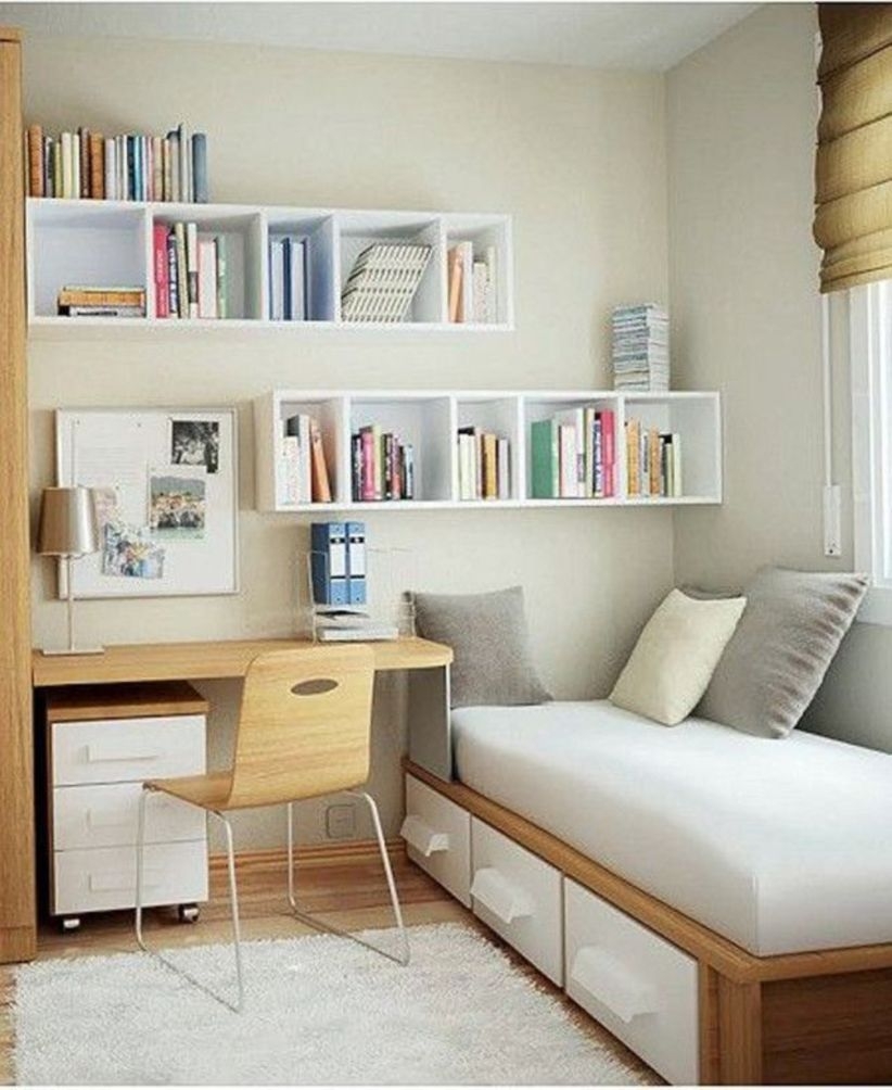 Stunning bookshelves ideas for bedroom decoration 33