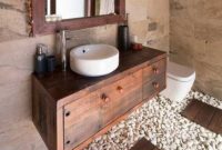 Stunning wood accents to refresh your bathroom 03