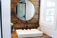 Stunning wood accents to refresh your bathroom 08