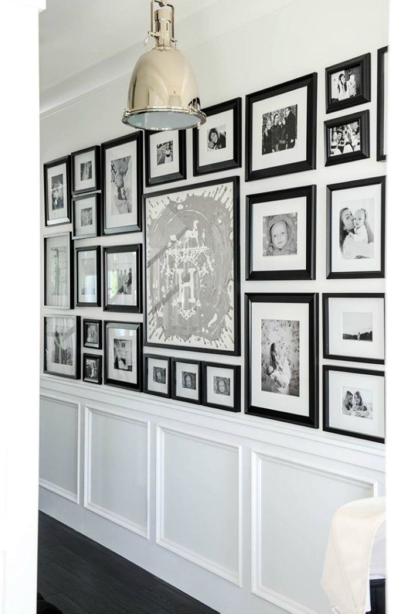 White wall and picture frames in hallway decorating ideas 05