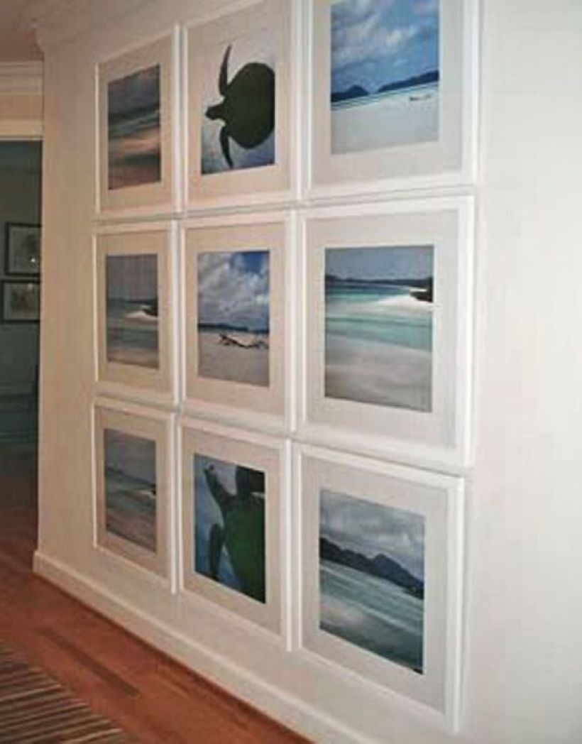 White wall and picture frames in hallway decorating ideas 06