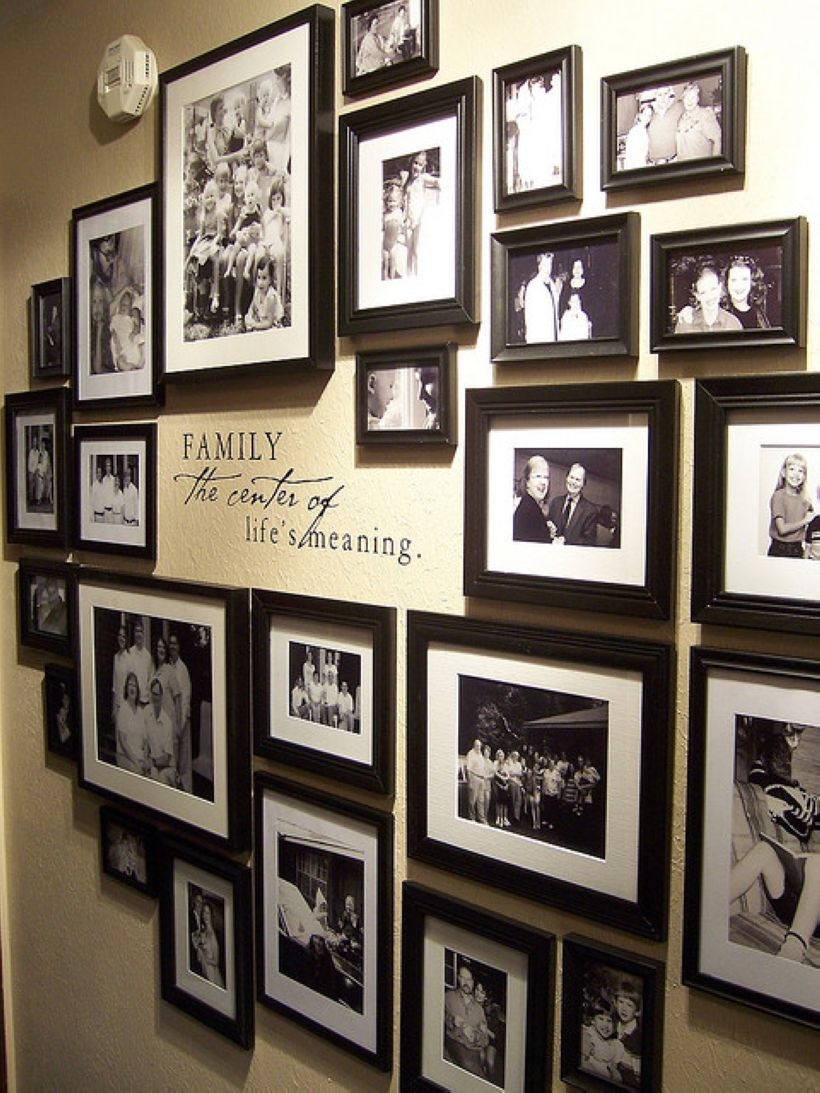 White wall and picture frames in hallway decorating ideas 16
