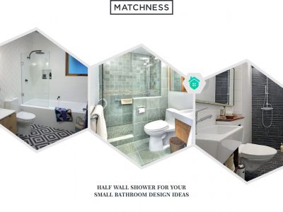 19. half wall shower bathroom