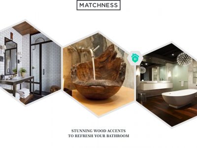 33. wood accents bathroom