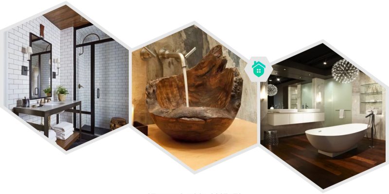 33. wood accents bathroom
