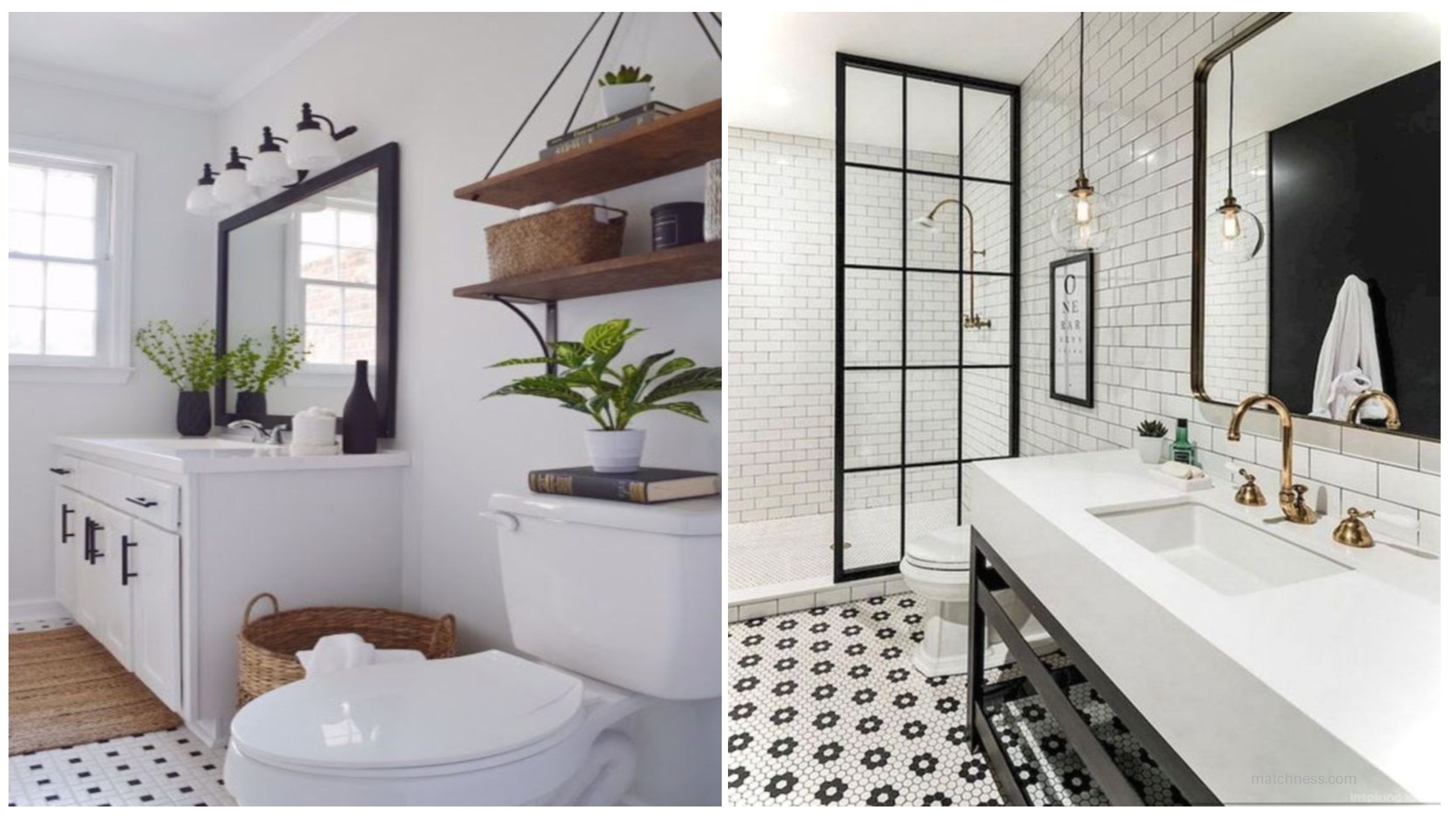 17 Beautiful and Modern Farmhouse Bathroom Design Ideas - Matchness.com