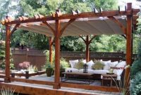 Breeze pergola with retractable canopy for outdoor living