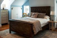 Classy farmhouse bedroom style king size elegant bed wooden