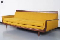 Mid-century modern walnut sofa