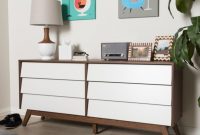 Mid-century white and dresser by baxton studio