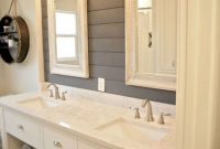 Modern farmhouse bathroom decor ideas with cabinets designs