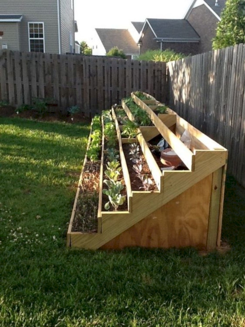 Space saving staircase vertical planter