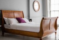 Super king wooden high end sleigh bed frame