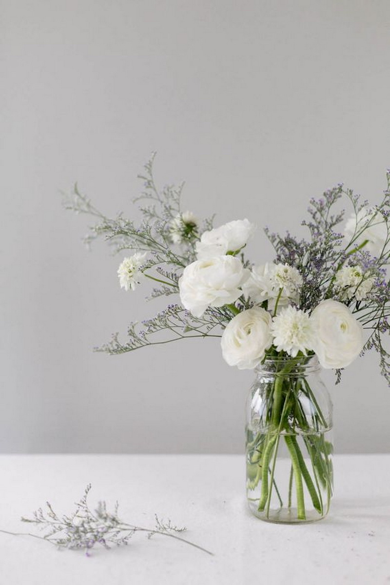 1. fresh cut flower in jar