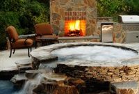 3. waterfall and fireplace