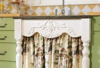 Country style under-sink curtain with table leg frame