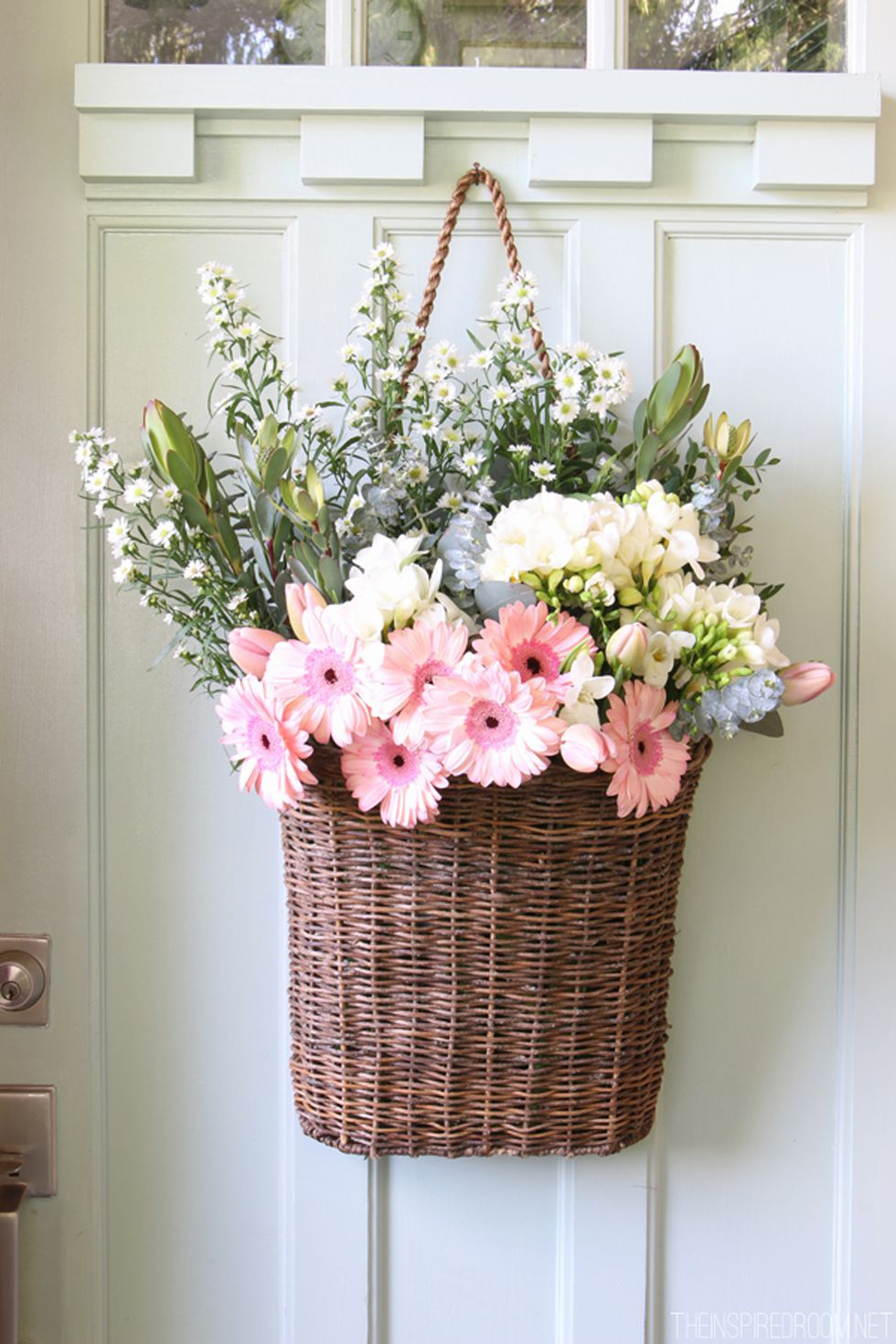 Fresh floral door display