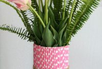 Spring-inspired straw vase