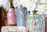 Pretty flower filled mason jars