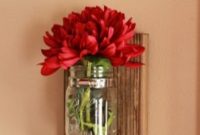 Simple mason jar wall vases