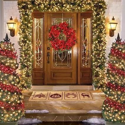 Adorable christmas porch décoration ideas 43