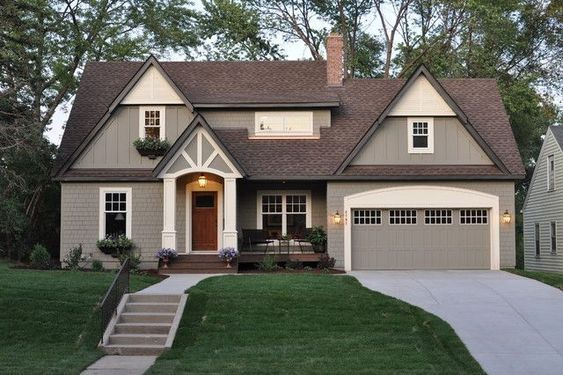 Exterior paint colors for house with brown roof 16