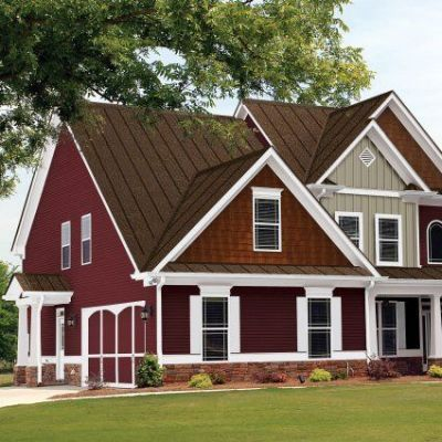 Exterior paint colors for house with brown roof 22