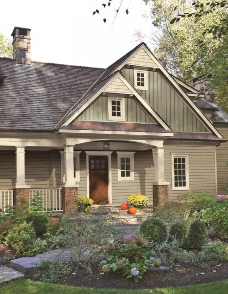Exterior paint colors for house with brown roof 37