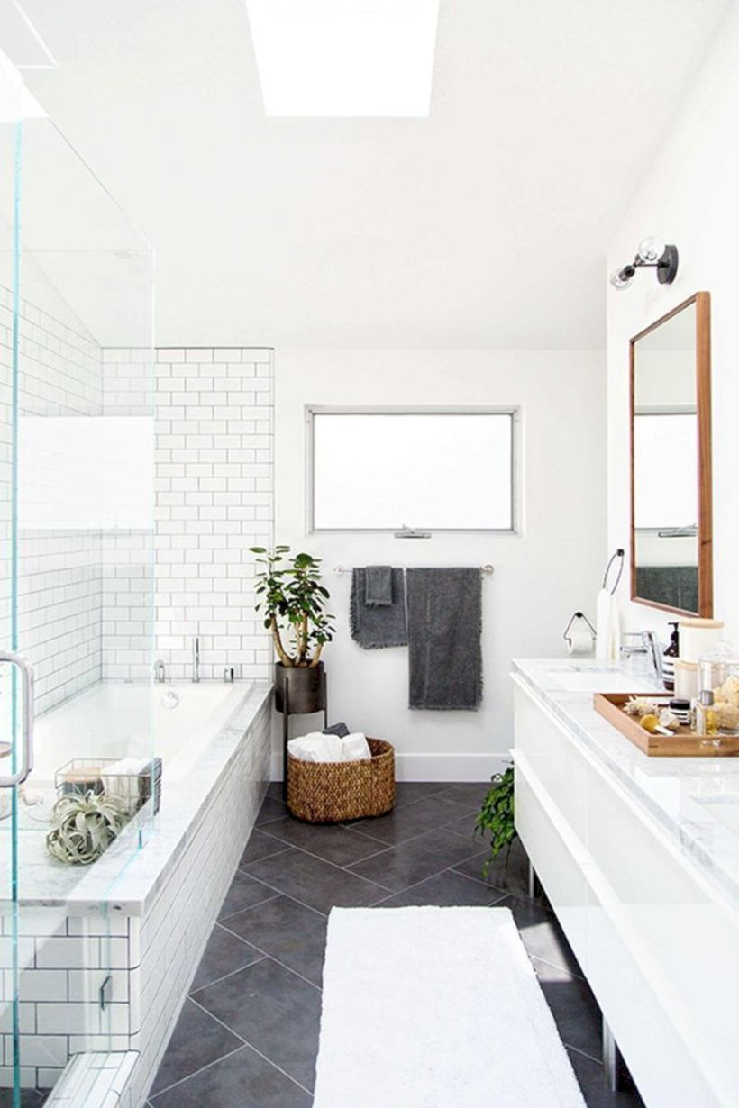 Rustic farmhouse bathroom ideas with shower 06