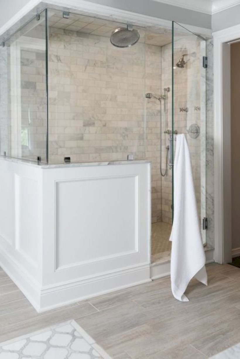 Rustic farmhouse bathroom ideas with shower 103