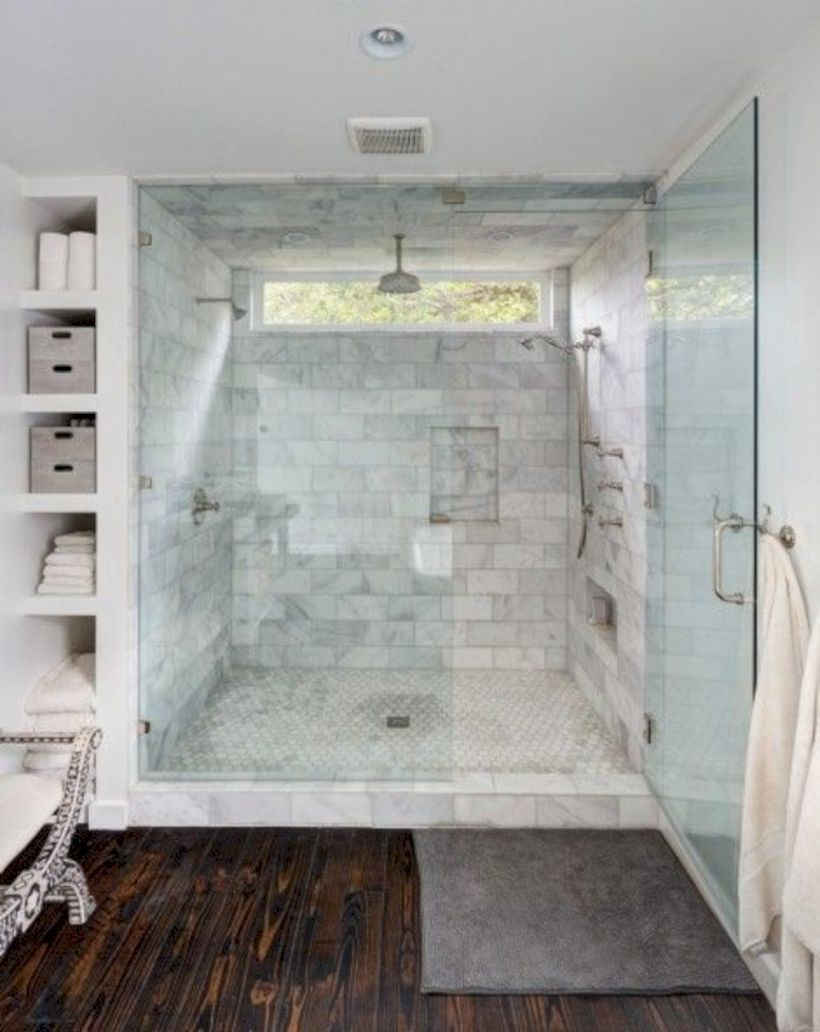 Rustic farmhouse bathroom ideas with shower 111