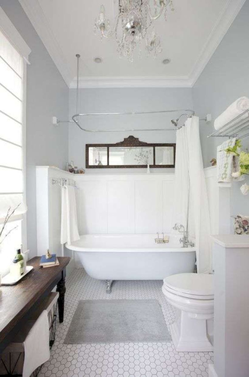 Rustic farmhouse bathroom ideas with shower 112
